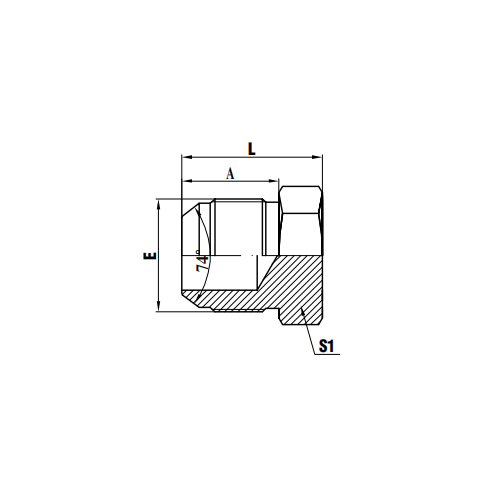 JIC পুরুষ 74° শঙ্কু প্লাগ